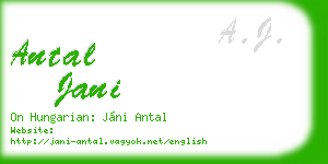 antal jani business card