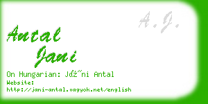 antal jani business card